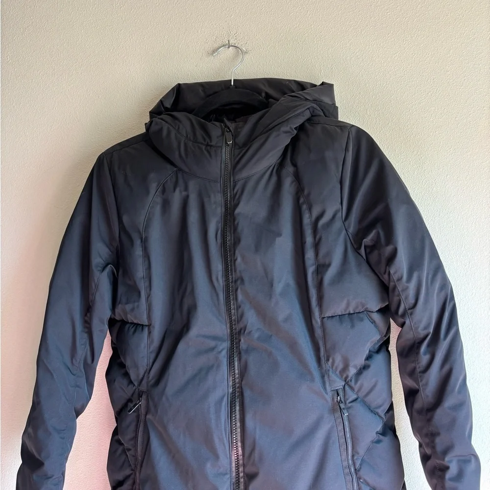 Lululemon Fluff The Cold Hooded Long 600 Fill Goose Down Parka in Black Size 4